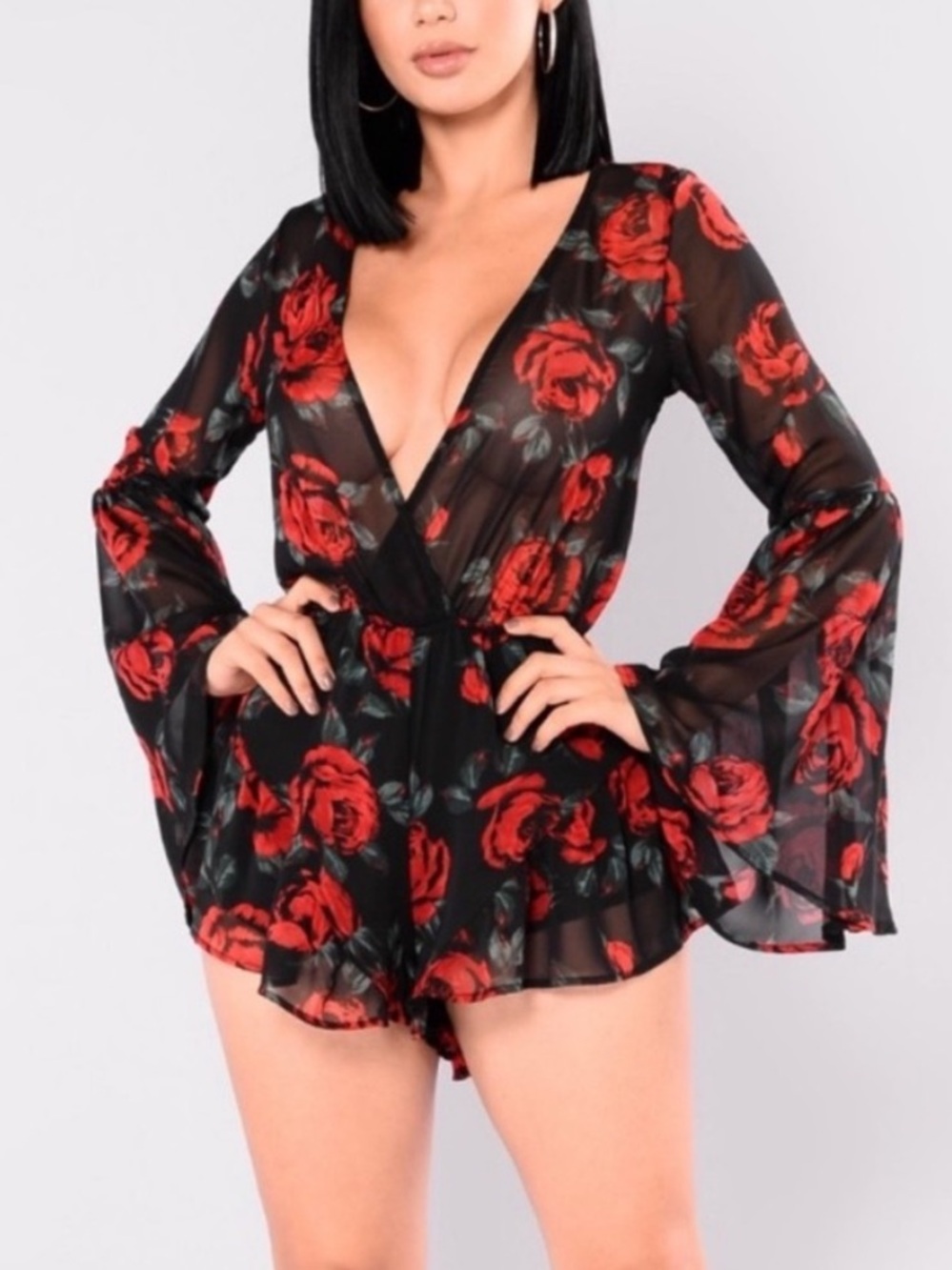 Fashion Nova Rose Floral Romper